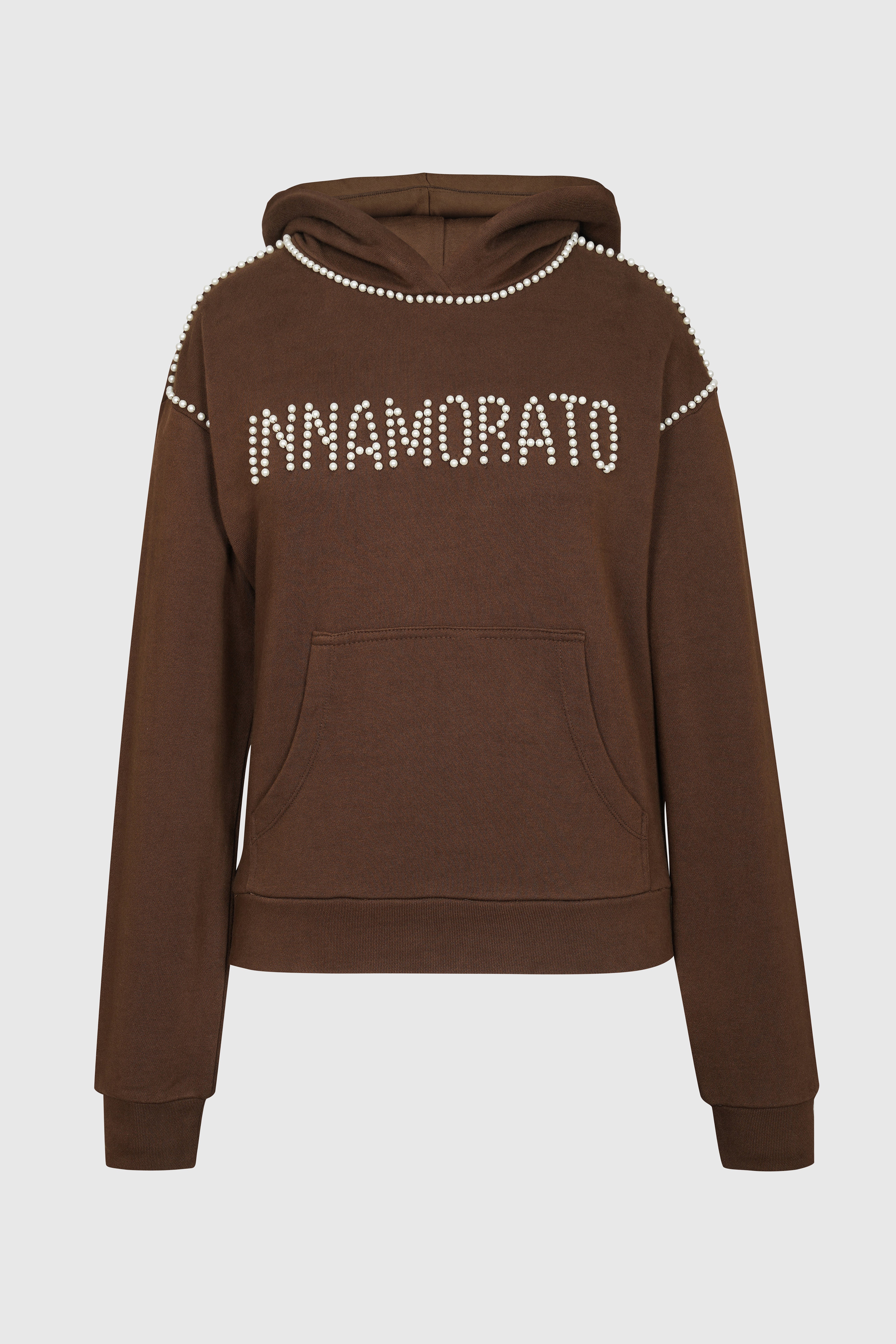 Pearl embellished hoodie from innamoratoclo.com