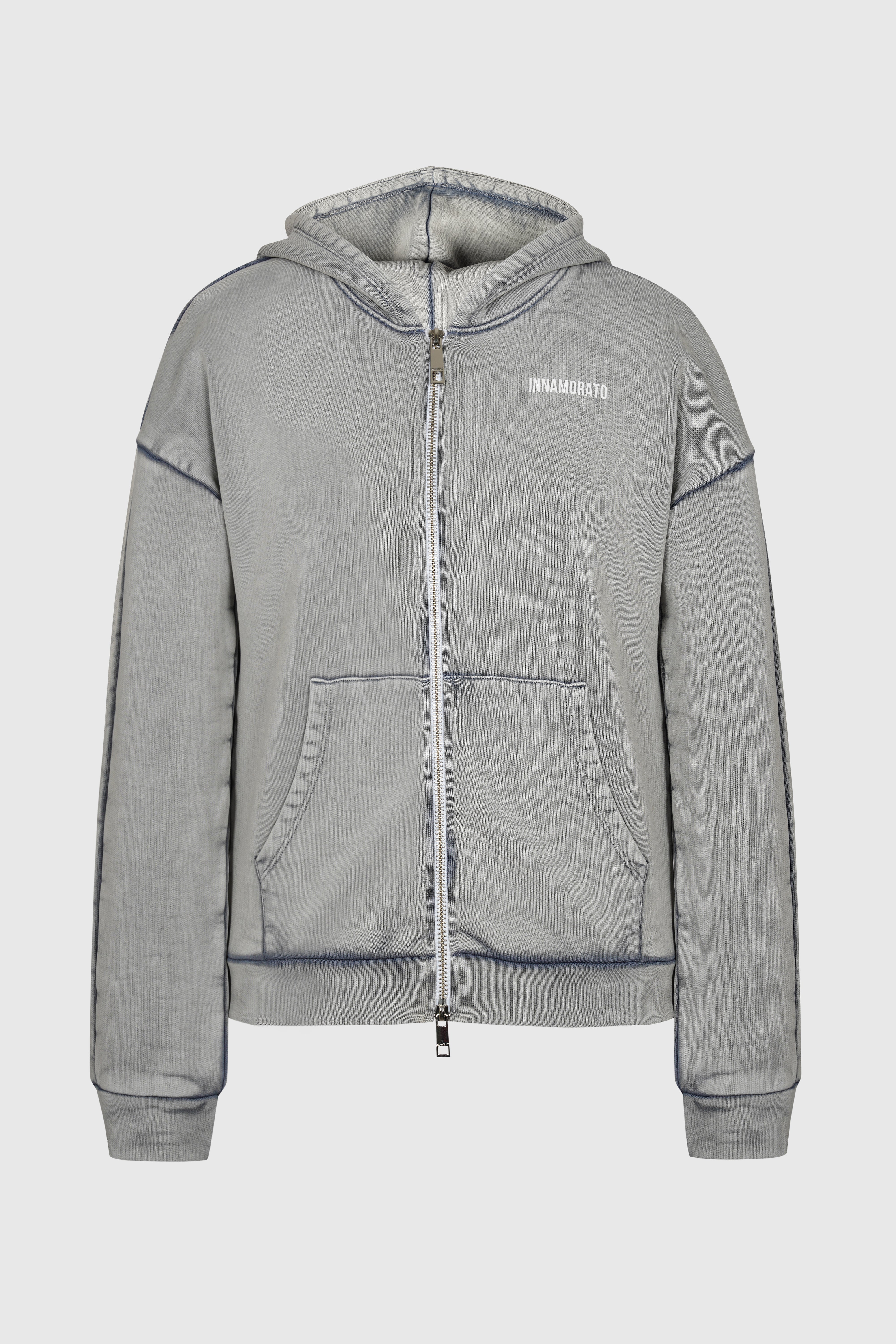 Mineral washed zip hoodie from innamoratoclo.com