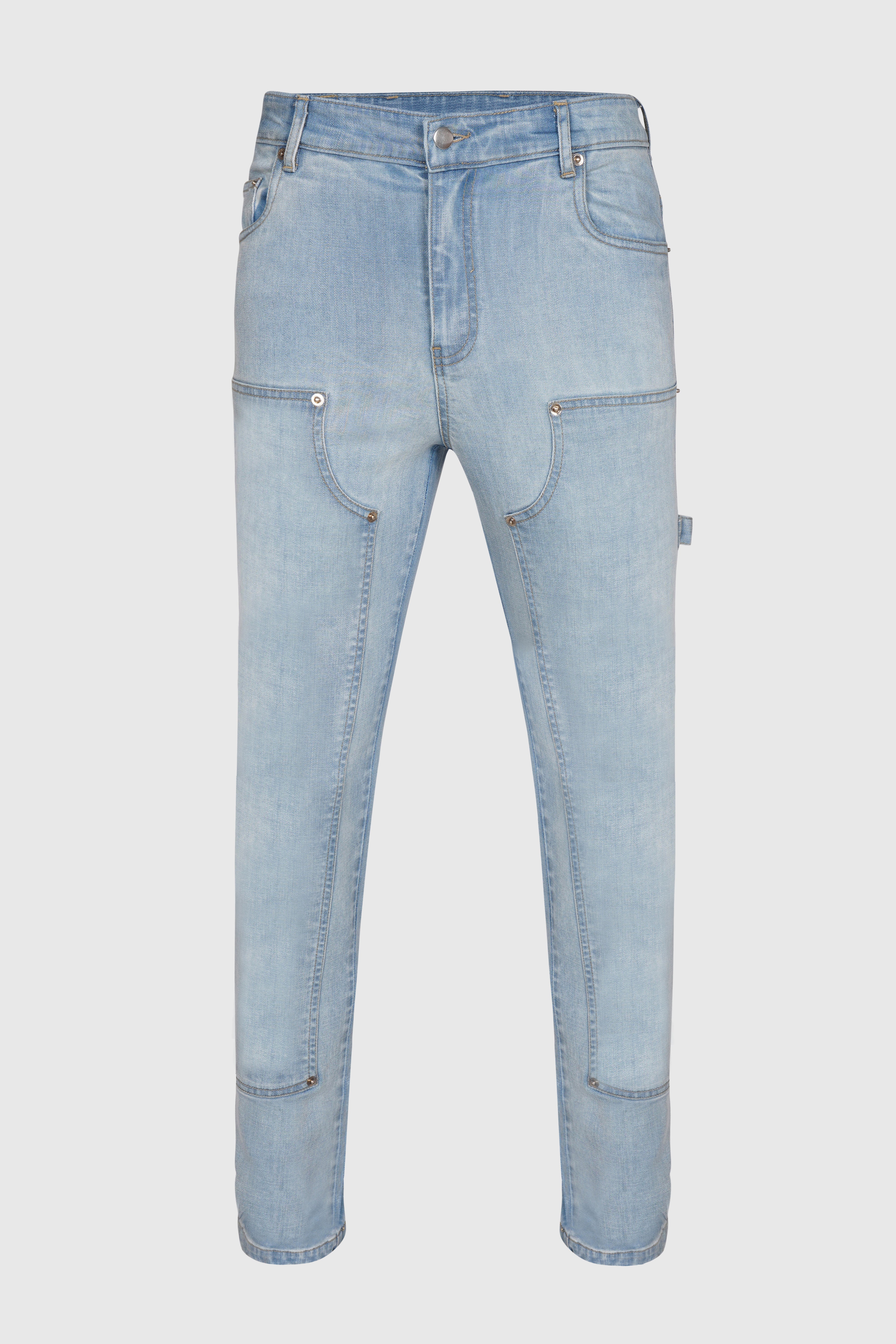 Light wash straight fit carpenter jeans