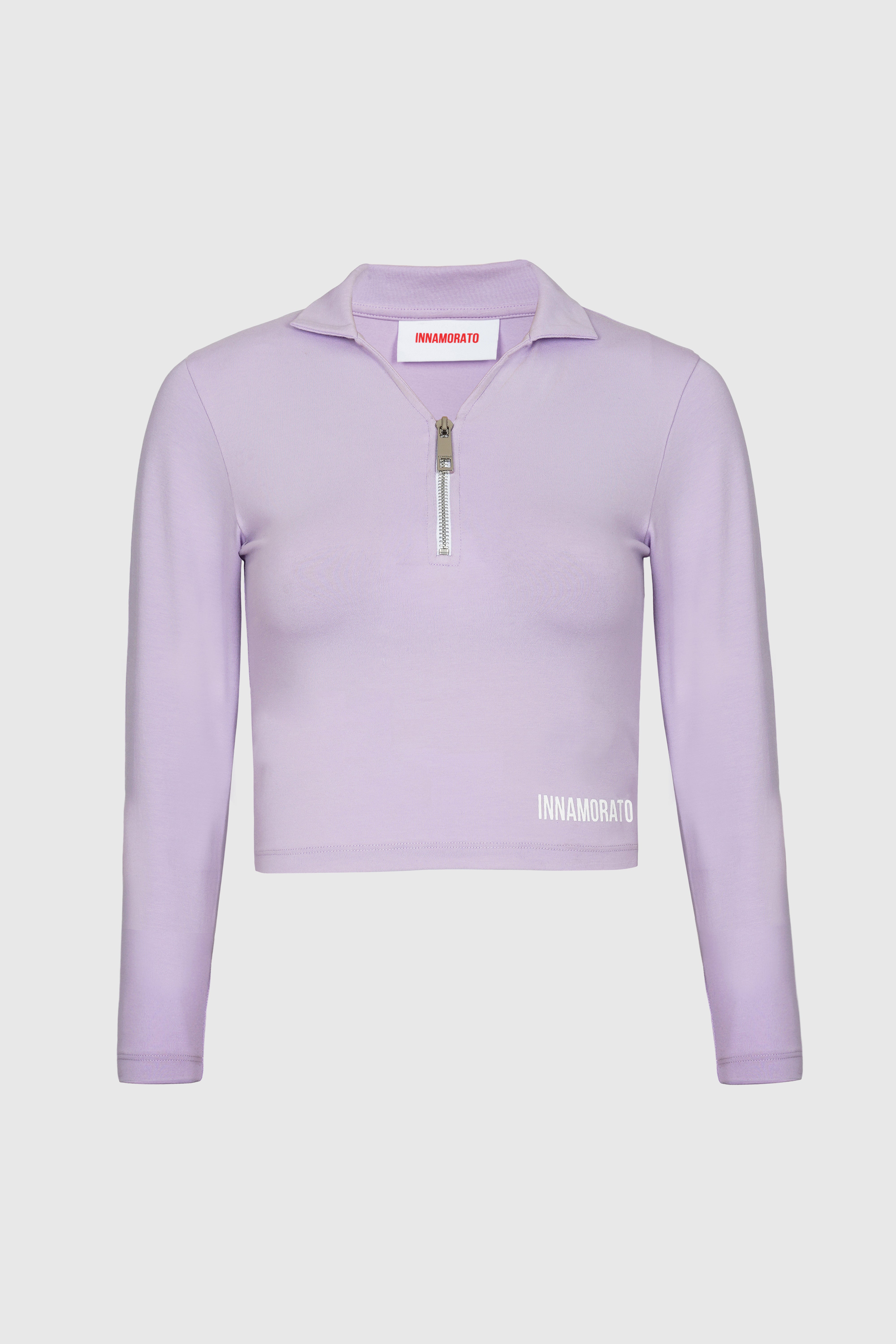 Long sleeved baby tee with zip- Purple from innamoratoclo.com