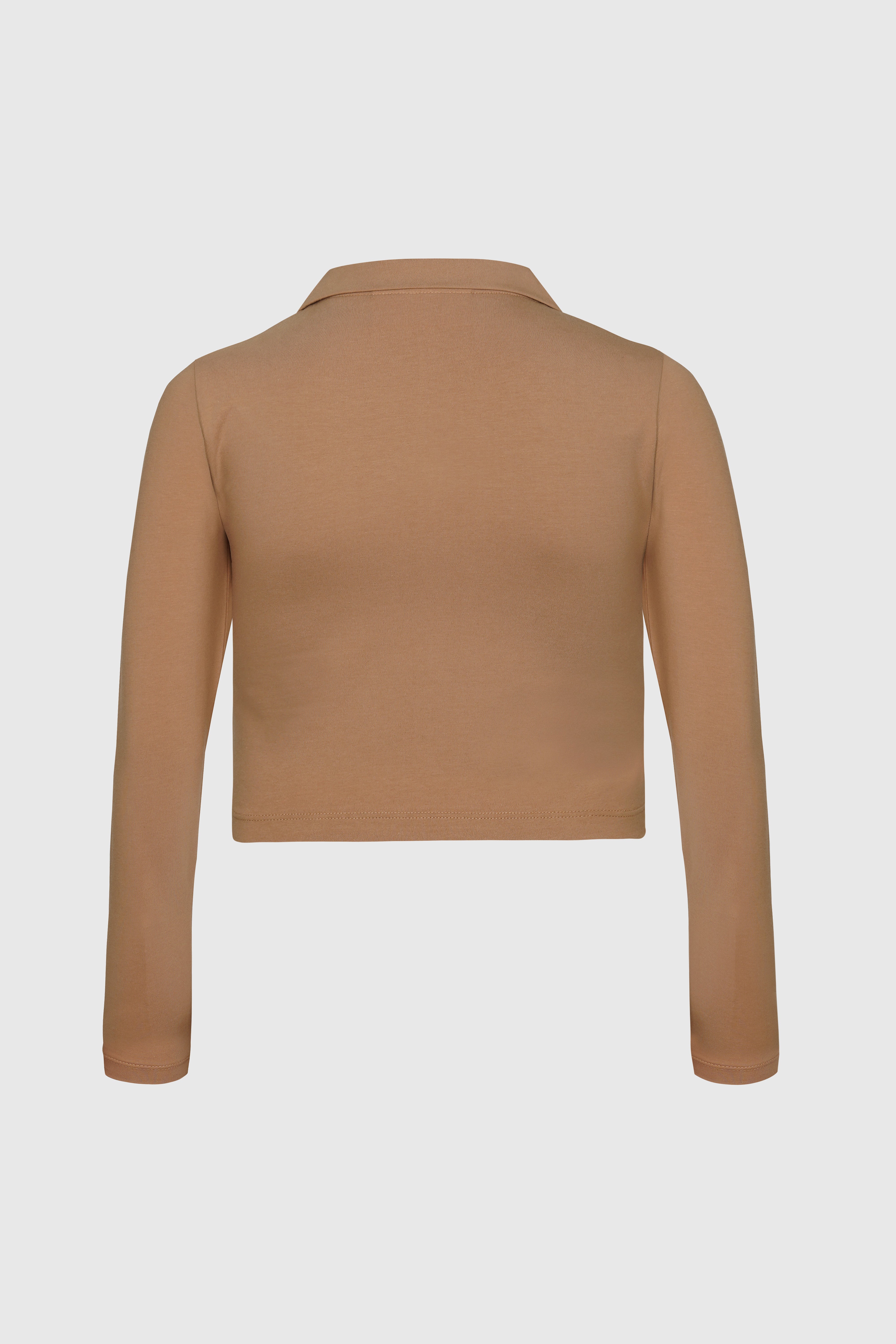 Long sleeved baby tee with zip- Brown from innamoratoclo.com
