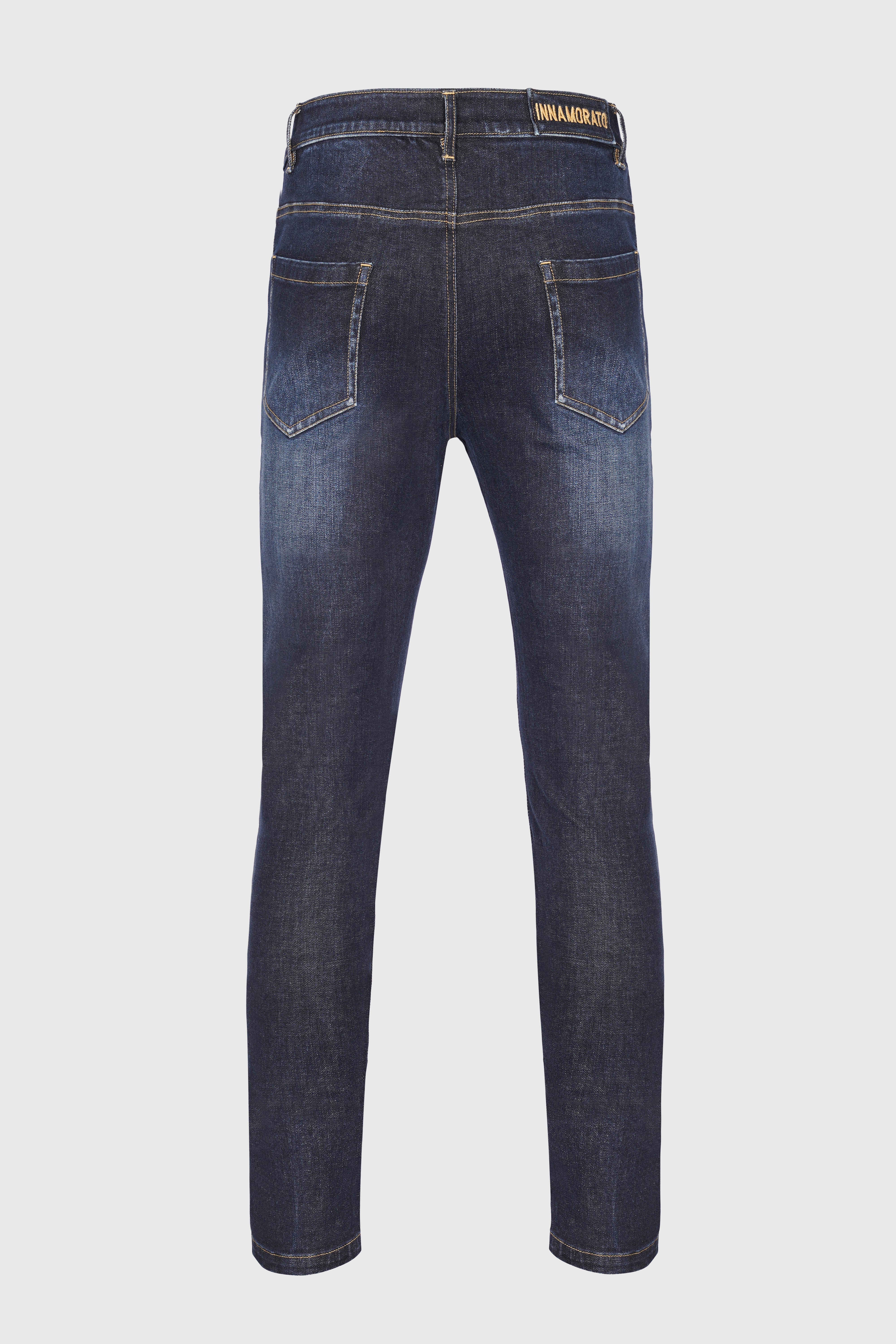 Dark blue washed denim jeans