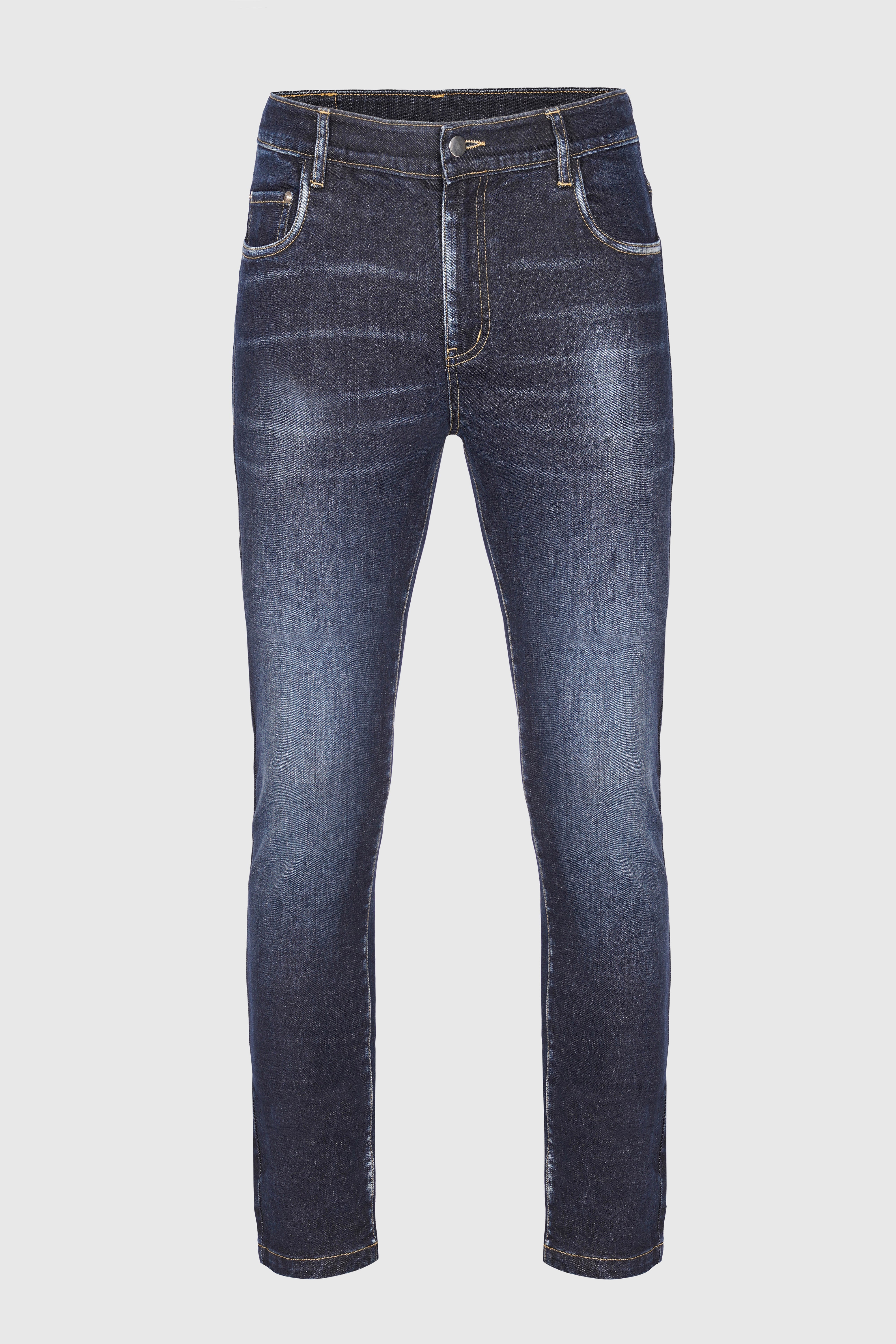 Dark blue washed denim jeans