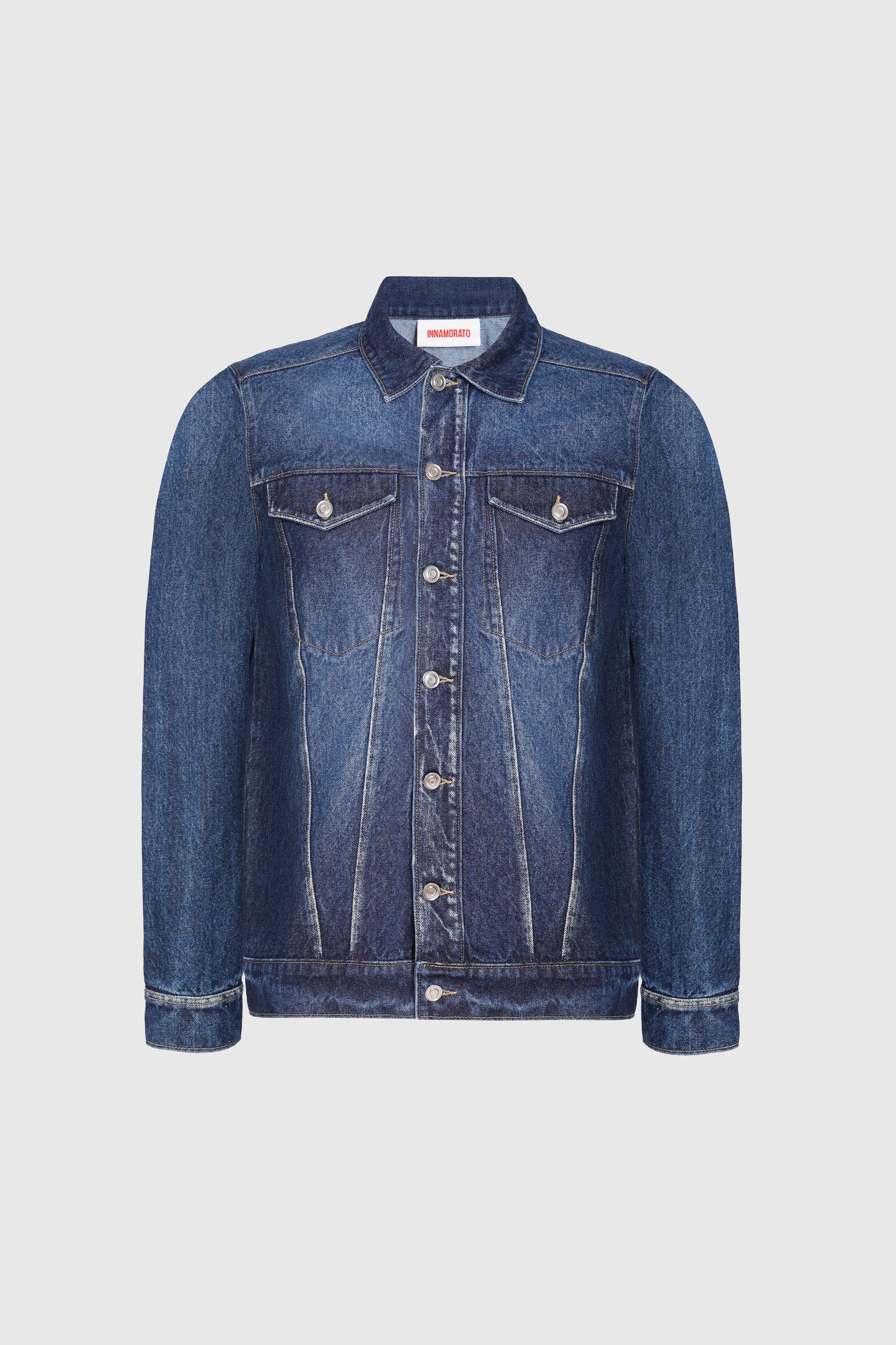 Dark blue washed denim jacket