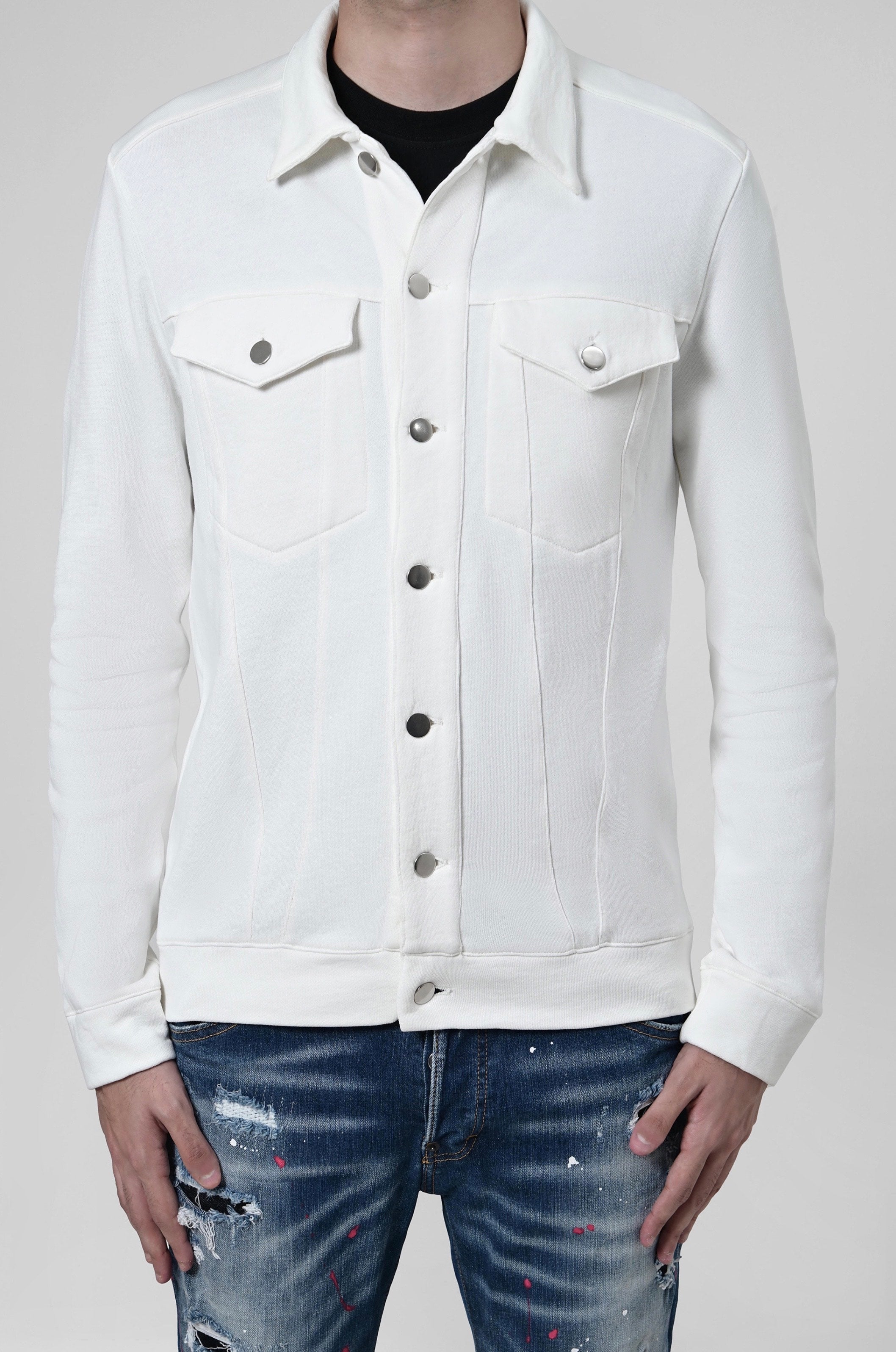 Logo embroidered overshirt