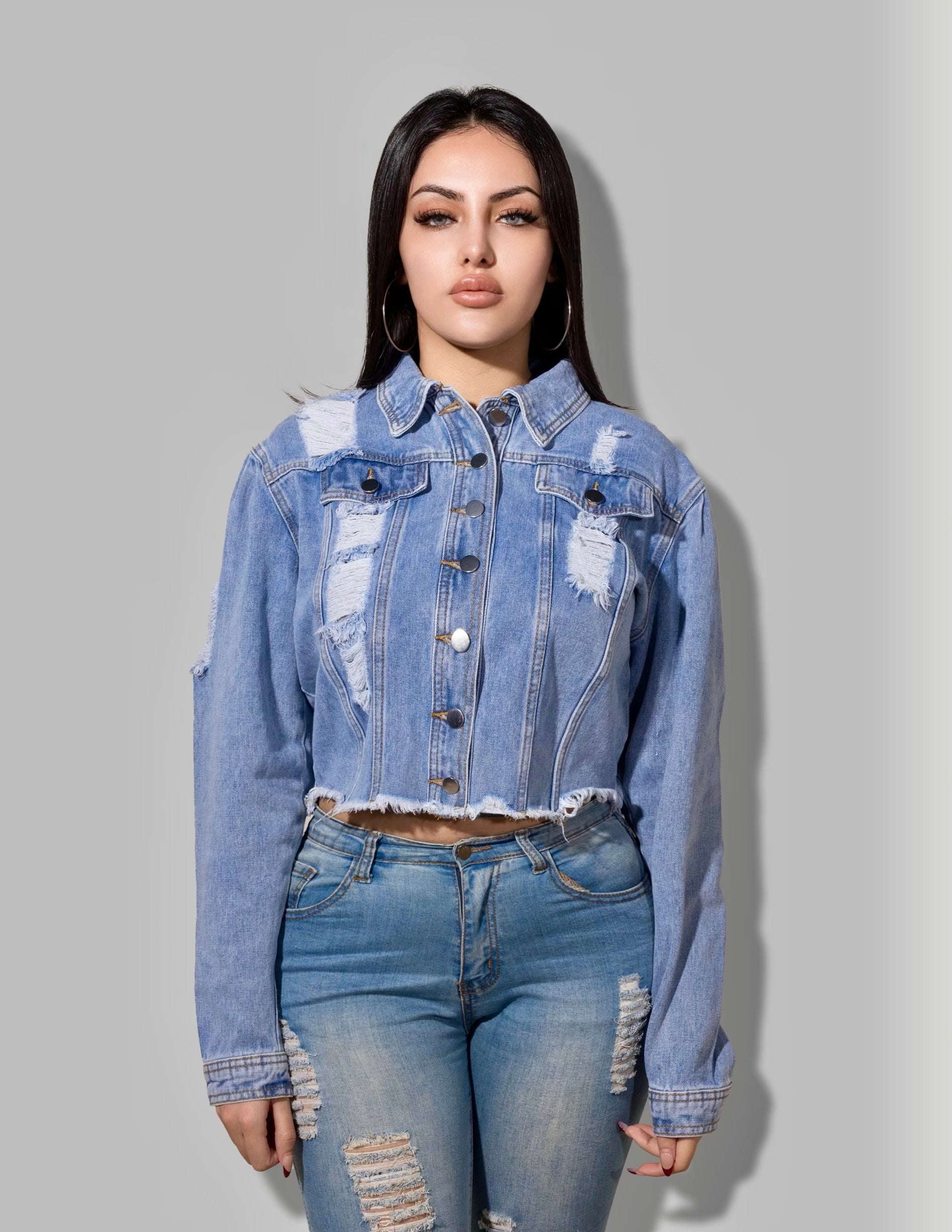 Distressed denim jacket from https://innamoratoclo.com
