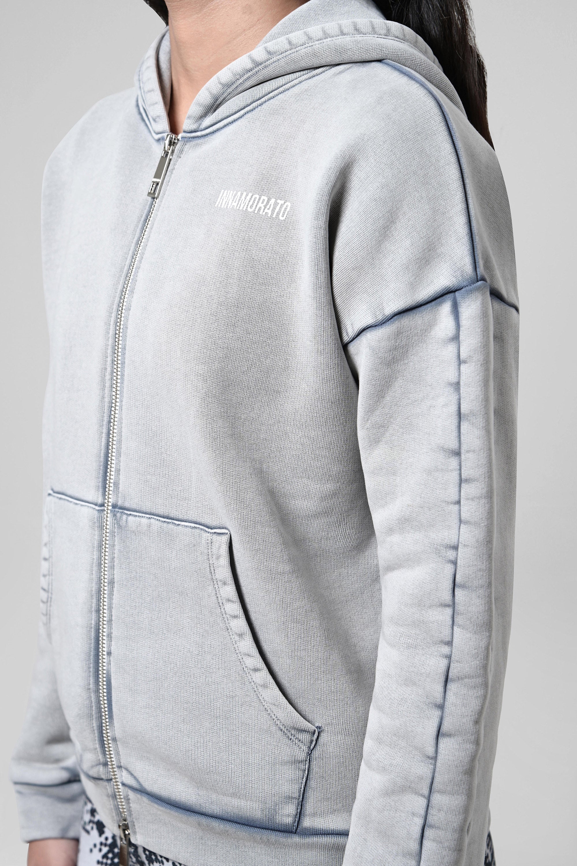 Mineral washed zip hoodie from innamoratoclo.com
