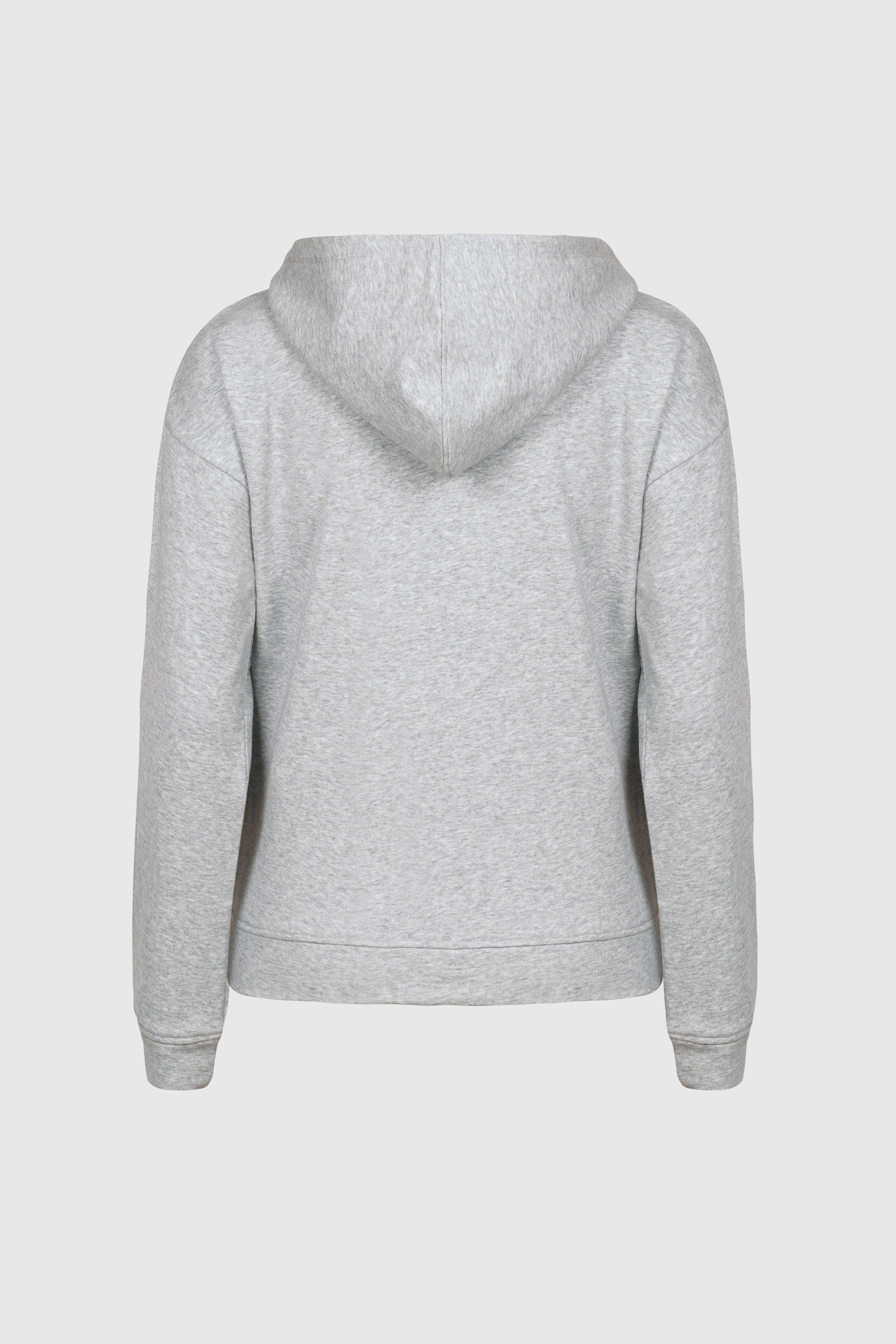 Light grey melange zip hoodie