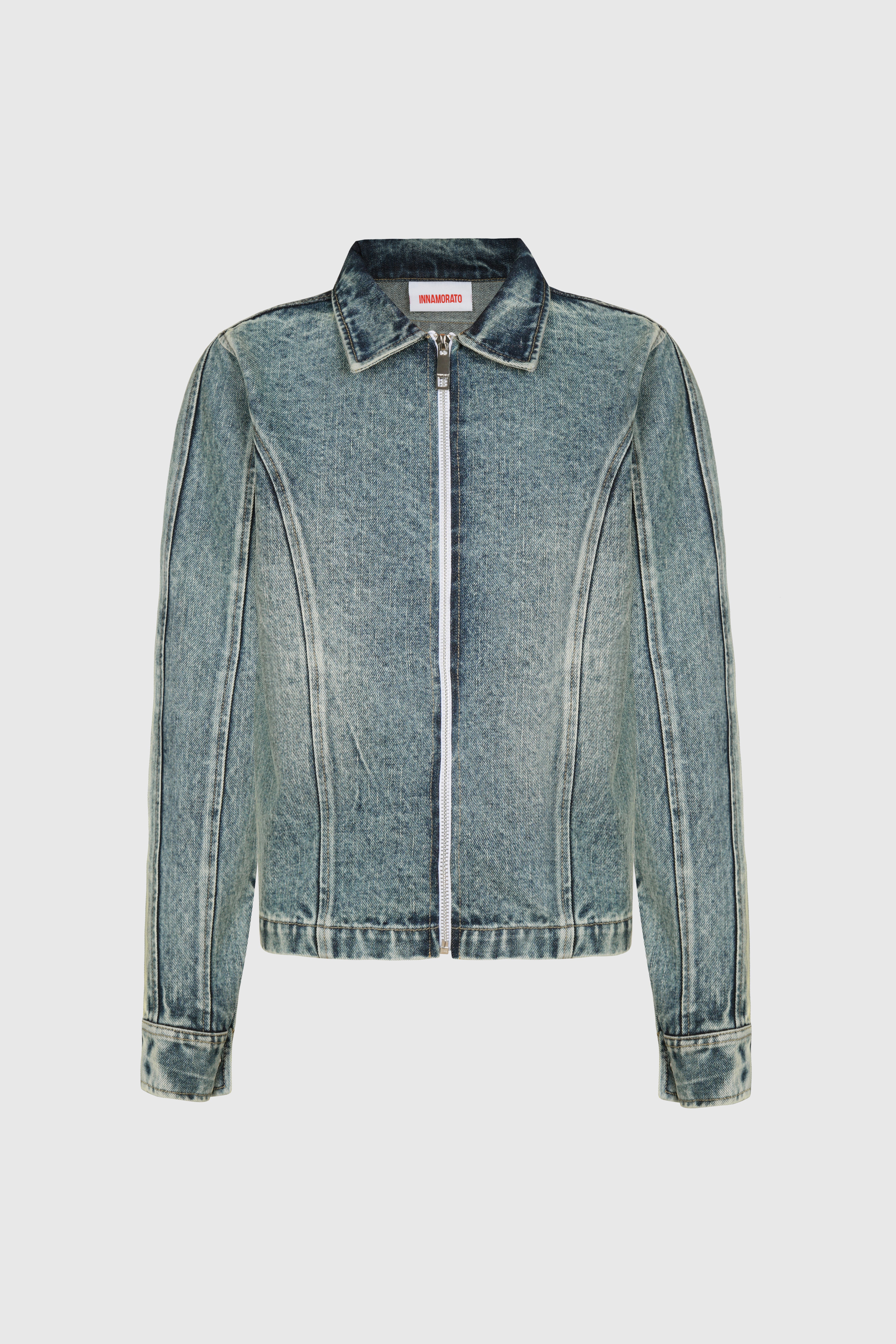 Zipped denim jacket