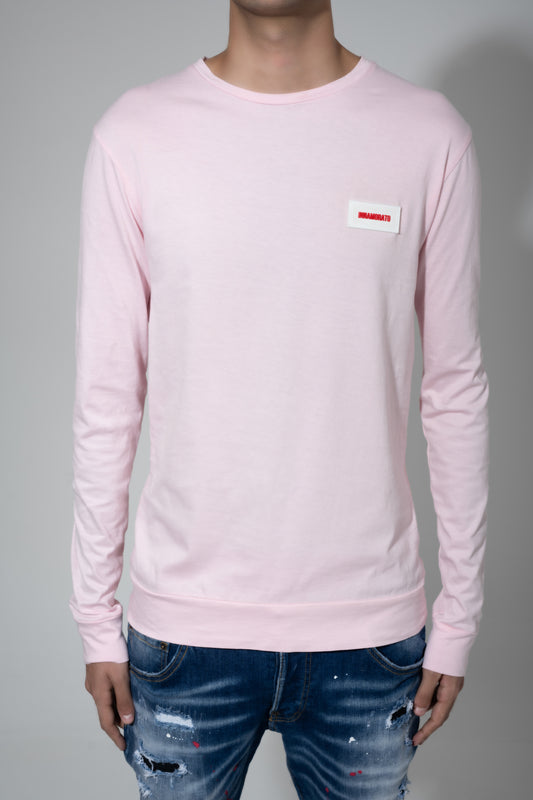 Long sleeve supima cotton t-shirt with rubberized logo patch from innamoratoclo.com