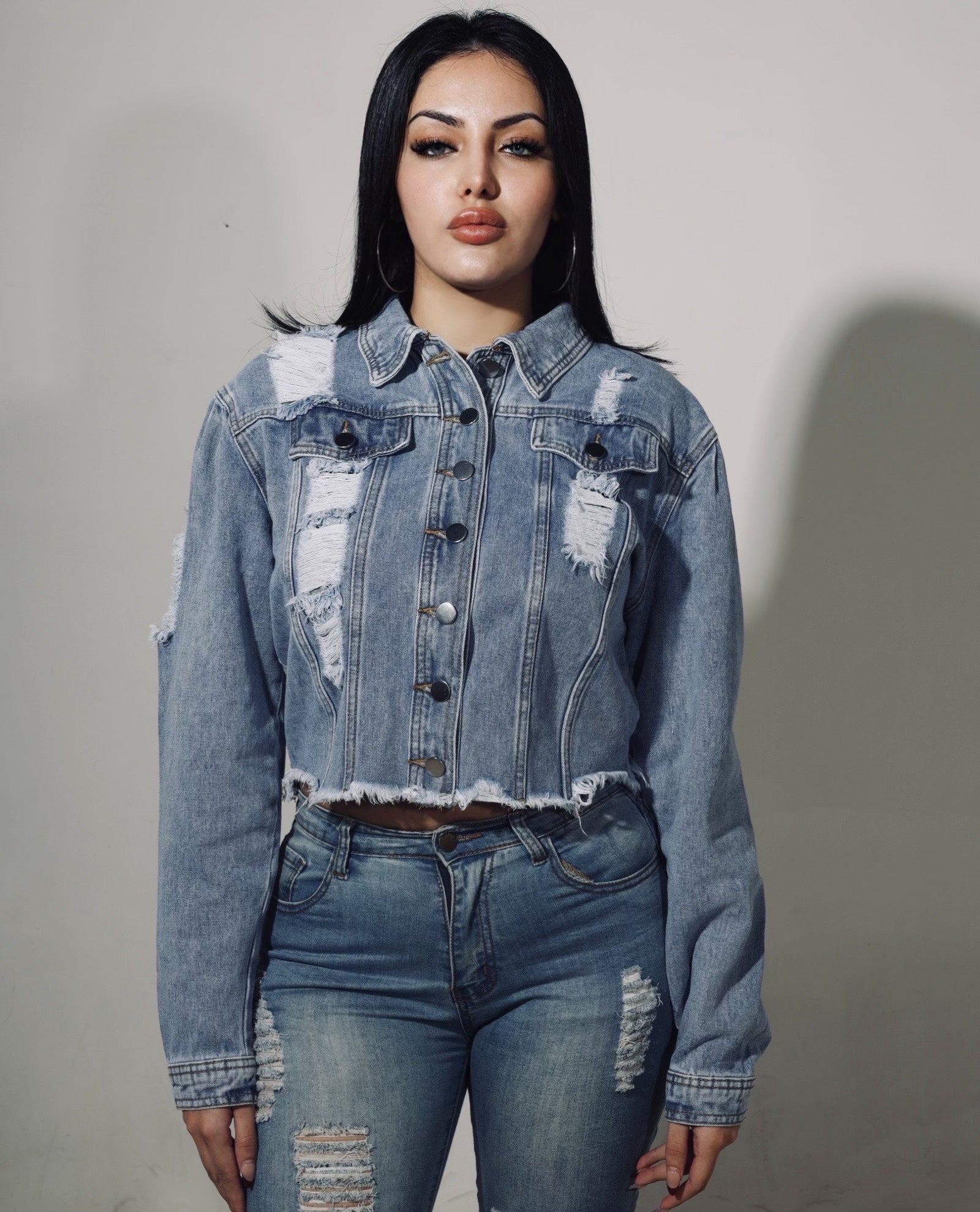 Distressed Denim Jacket from innamoratoclo.com