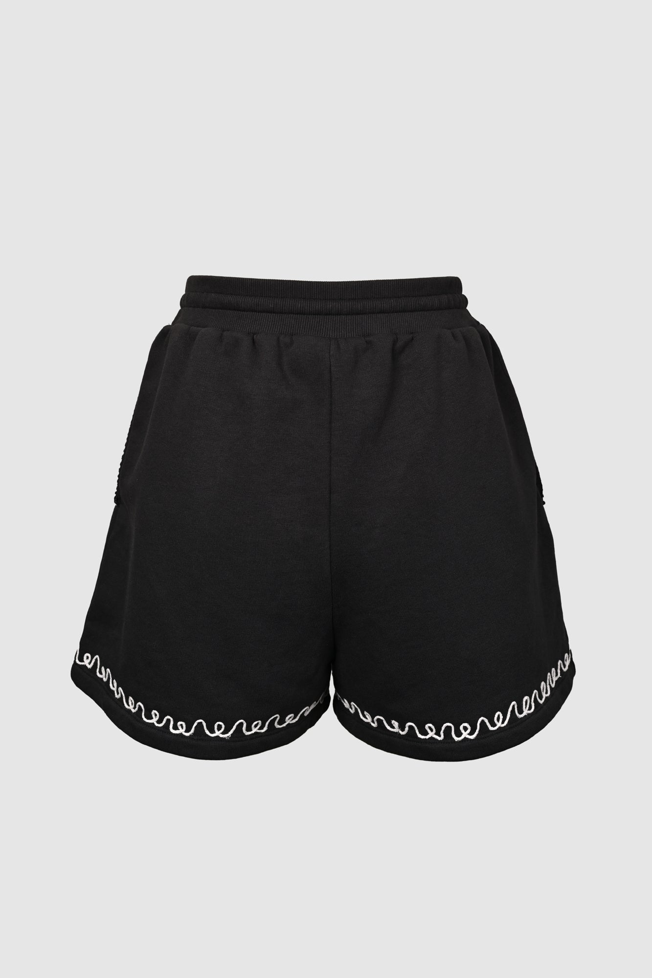 Patterned sweatshorts with rubberized logo patch from innamoratoclo.com