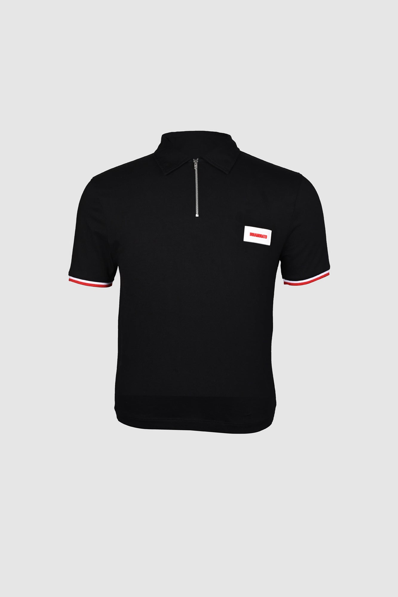 Polo t-shirt with rubberized logo patch from innamoratoclo.com