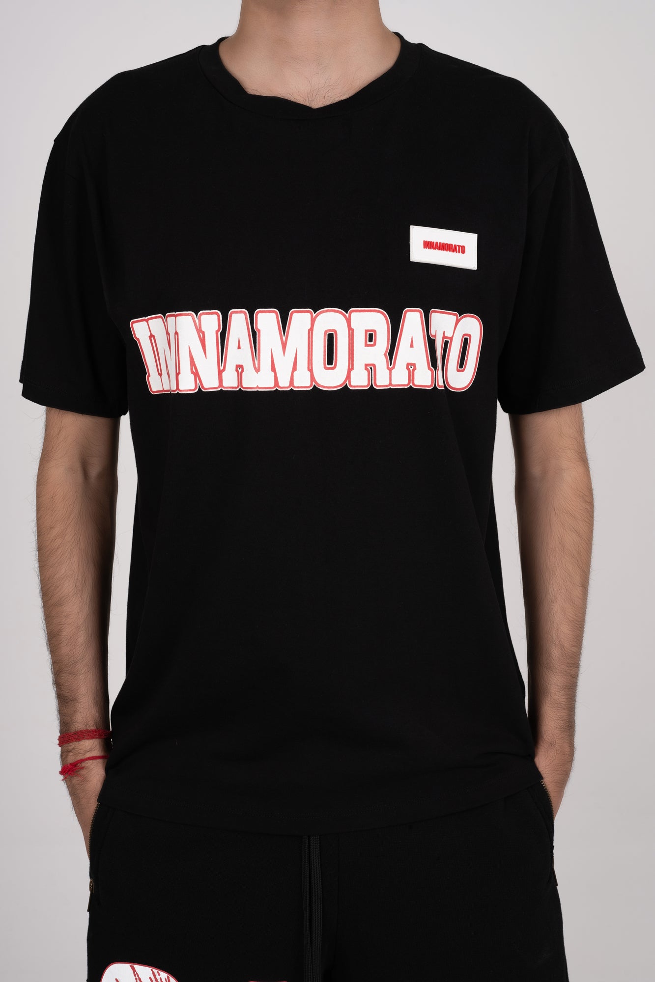 Supima cotton football t-shirt- Jet black from innamoratoclo.com