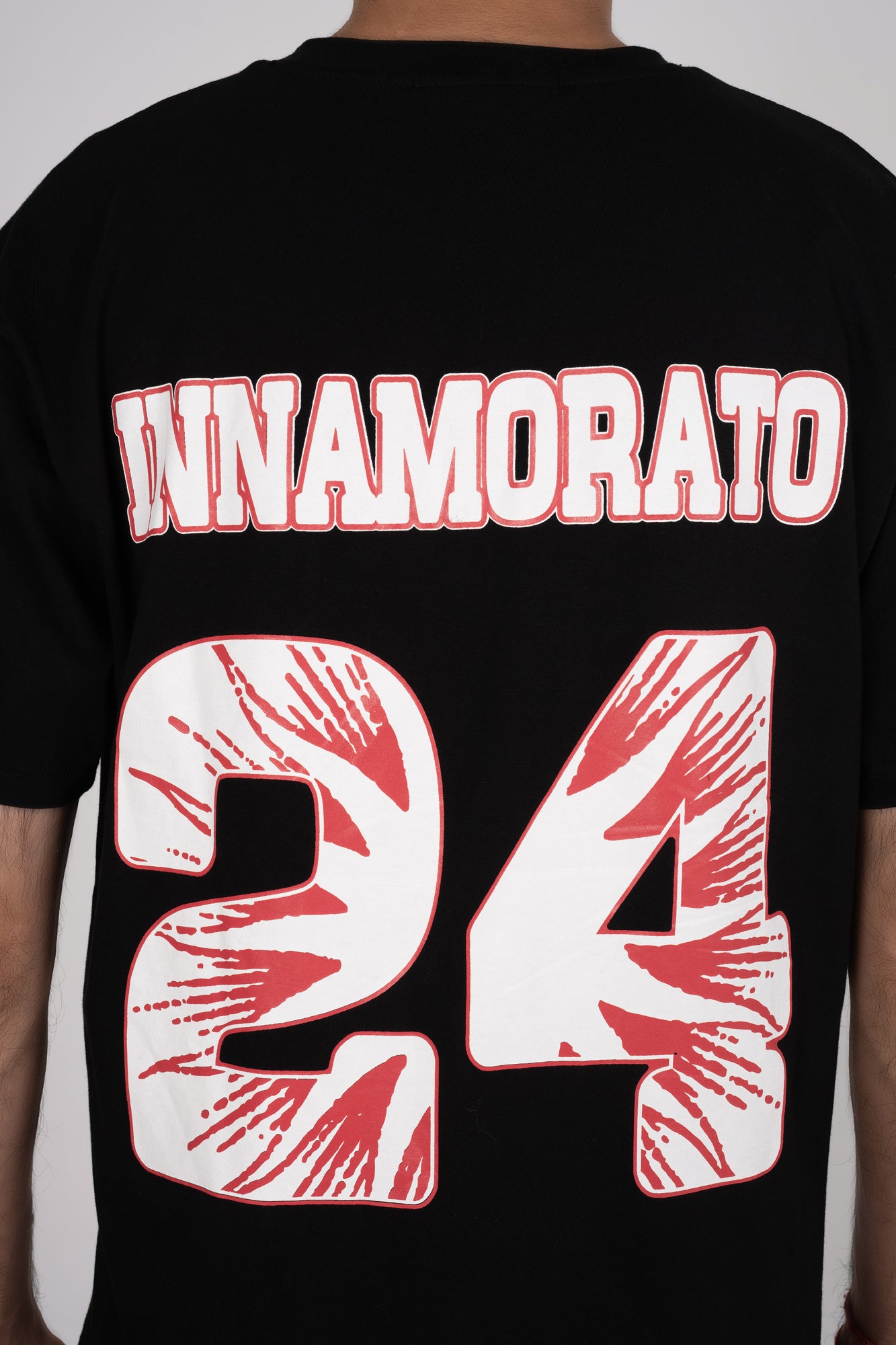 Supima cotton football t-shirt- Jet black from innamoratoclo.com