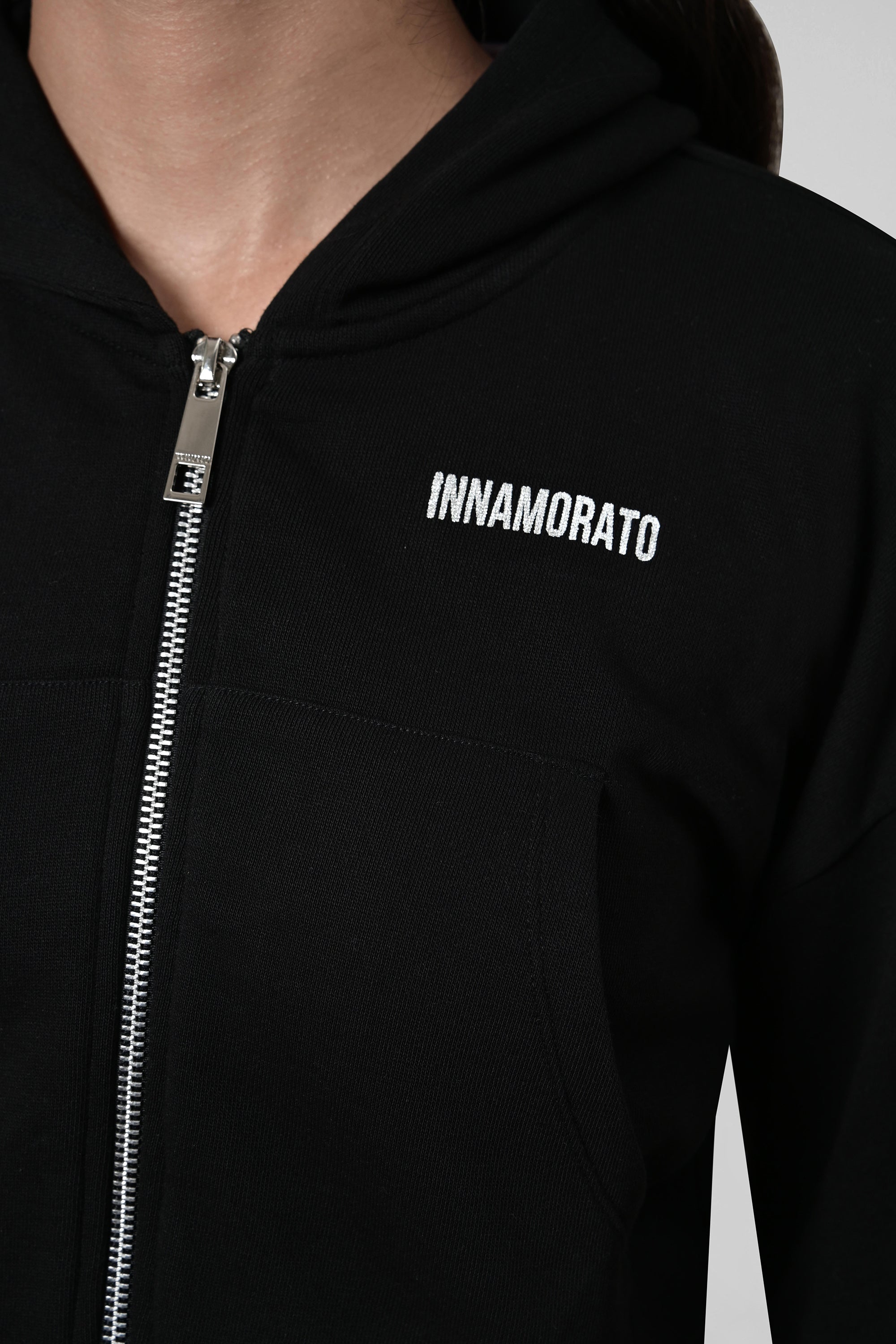 Crystal cropped zip hoodie from innamoratoclo.com